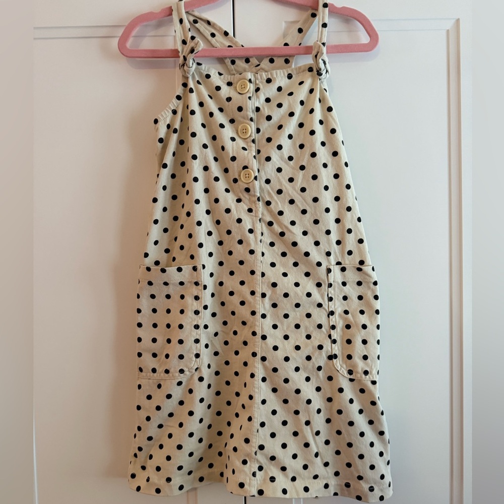 Crewcuts Polka Dot Button-Front Overall Dress